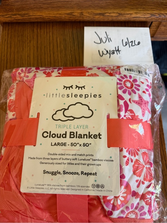Little Sleepies Other - Little Sleepies Pink Floral Cloud Blanket - Triple Layer Large